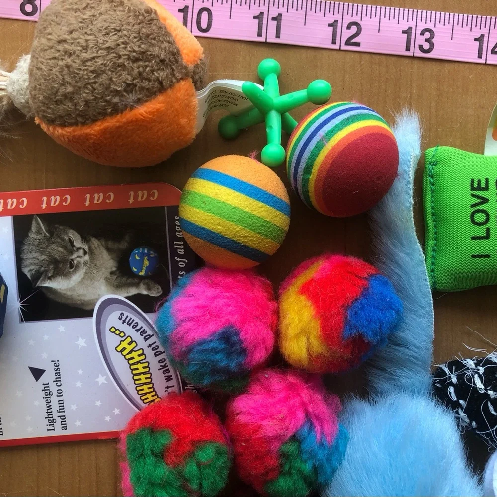 Assorted Multicolor Cat Toy Bundle - Quiet toys